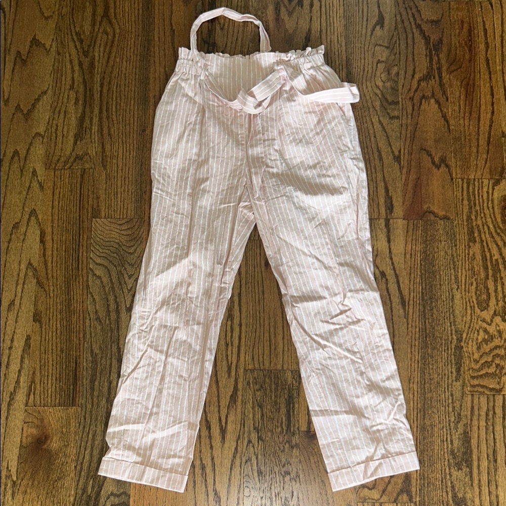 Sienna Sky Pink & White Striped Paperbag Waist Pants
